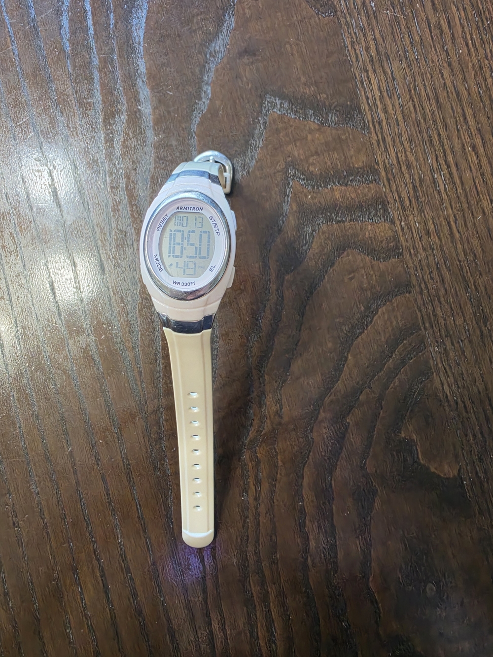 Armitron Beige and Silver Digital Sport Watch